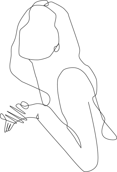 drawing of girl for wire mural